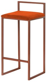 Banqueta Decorativa Jasmine Base Bronze Suede Telha G41 - Gran Belo
