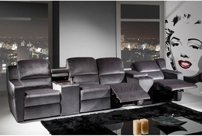 Sofá 4 Lugares Articulado / Reclinável Elétrico - Concept 2079 Suede Preto