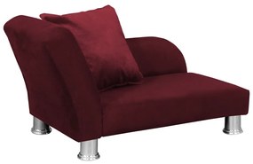 Divã Cama Pet Luxo para Cães E Gatos Elegante Confortável Suede Bordô