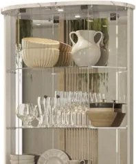 Cristaleira de Vidro Com LED Eva 90cm Z10 Off/Calacata - Mpozenato