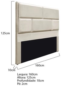 Cabeceira Queen Brick P02 160 cm para cama Box Corano - ADJ Decor