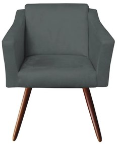 Poltrona San Marino Decorativa Suede Cinza Grafite