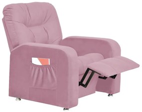 Poltrona do Papai Azera Mx7 Reclinável Veludo Rosa - Matrix