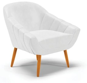 Kit 01 Namoradeira 02 Lugares e 02 Poltronas Giovana Corano Pés Palito Castanho - D'Rossi - Branco