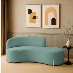 Sofá 3 Lugares Orgânico 180cm Pé Dourado Morgan Veludo/Cotelê D03 - D'Rossi - Menta