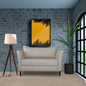 Sofá 2 Lugares Decorativo Sala de Estar 120cm Pés Palito Lubbock Couro Off White G58 - Gran Belo