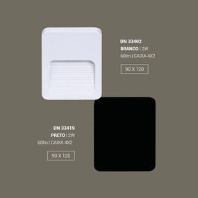 Balizador Fit Sobrepor 2W Led 3000K Ip65 Branco 09X12X1,2Cm | Opus Dn... (Branco)
