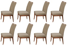 Conjunto 8 Cadeiras Sala de Jantar Lana Veludo Cappuccino