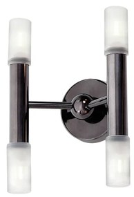 Arandela Flash 9X16X22Cm Tubos Ponteira Acrílico Duplo Vertical Metal... (PRETO)