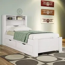 Cama Solteiro Invicta com 2 Gavetas Branco - Santos Andirá