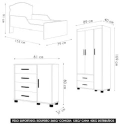Quarto Infantil 3 Peças Com Mini Cama Carro Azul Z53        - Mpozenat