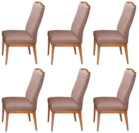 Conjunto 6 Cadeiras Decorativa Lara Veludo Crepe