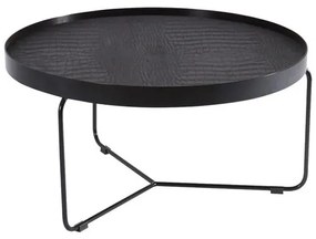 Mesa Centro Kevin Croco Preto Base Preta 77 cm - 60026 Sun House