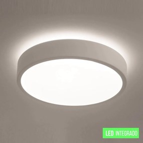 Plafon Luna Redondo Ø60X7Cm Led 64W Bivolt - Usina 19660/60 (BT - Branco Texturizado, 3000k)