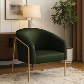 Poltrona Sala Industrial Alta Dourado Stella Sintético PU D03 - D'Rossi - Verde