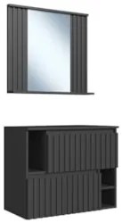 Gabinete Banheiro 75cm Para Cuba e Espelheira Tunís Grafite F10 - Mpo