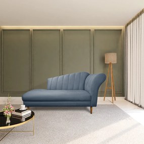 Divã Recife Suede 165 cm Pés Chanfrado Castanho - D'Rossi - Azul Marinho