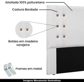 Cabeceira Decorativa Queen Size 1,60M Kors PU Branco G63 - Gran Belo