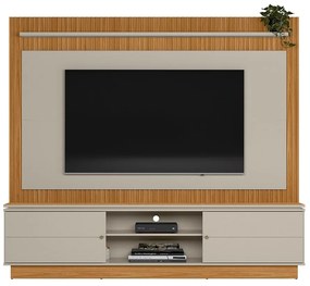 Estante Home 215cm Valdivia com LED para Tv até 75 Nature/Off White G77 - Gran Belo