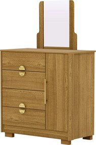 Cômoda Sapateira Vollard 4 Gavetas 1 Espelho 1 Porta com Prateleira Nature G98 - Gran Belo