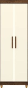 Armário Multiuso Léo 2 Portas 5 Prateleiras Nogueira/OffWhite G98 - Gran Belo