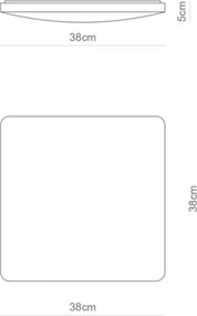 Plafon Led De Sobrepor Quadrado Branco 32w Alva - LED BRANCO QUENTE (3000K)