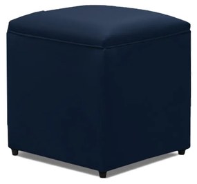 Puff Decorativo Quadrado para Sala Lígia Sintético E03 - D'Rossi - Azul Marinho