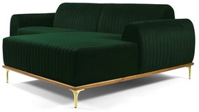 Sofá 3 Lugares Lisboa D07 com Chaise Direita 230cm Veludo Esmeralda - D'Rossi