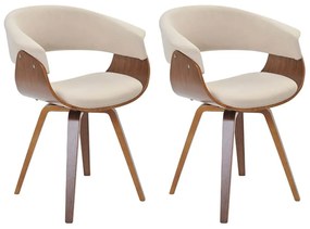 Kit 02 Cadeiras Giratória Decorativa para Sala de Jantar Ohana Linho Bege G56 - Gran Belo