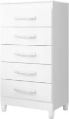 Cômoda Para Quarto 5 Gavetas 56cm Thais Flex A02 Branco - Mpozenat