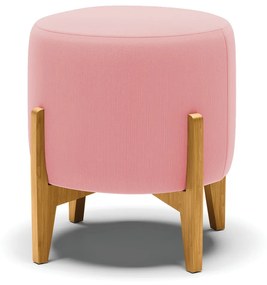 Puff Stella Suede Base Madeira Castanho - D'Rossi - Rose