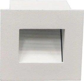 Balizador Led Embutir Aluminio Branco 1W Ip65 3000K