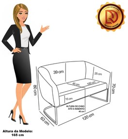 Sofá 2 Lugares Namoradeira Industrial Dourado Stella Bouclê D03 - D'Rossi - Rose