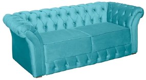 Namoradeira Sofá 2 Lugares Chesterfield Capitonê 186cm Veludo Turquesa - Sheep Estofados - Água