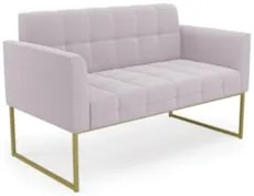 Sofá Namoradeira Base Industrial Dourado Ana Bouclé Rosê - Ibiza