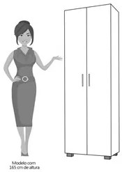 Estante Livreiro 2 Portas Office Branco  Móveis Leão