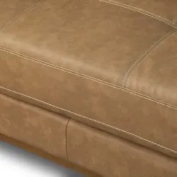 Sofá 3 Lugares Para Sala Living 240cm Ronie L08 Couro Camel  - Mpozena