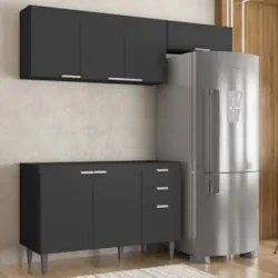 Armário de Cozinha CP03 Para Pia 120cm Pérola Z34 Preto     - Mpozenat