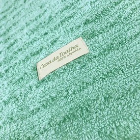 Toalha de Banho 100% Algodão jogo com 2 banho 2 rosto 1 piso Fio Penteado Branca e Verde
