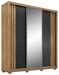 Guarda Roupa Casal 210cm Com Espelho Moly Flex D02 Nude/Preto - Mpozen