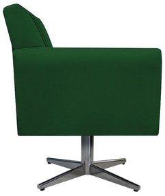 Poltrona Laura Base Giratória de Metal Suede Verde - ADJ Decor