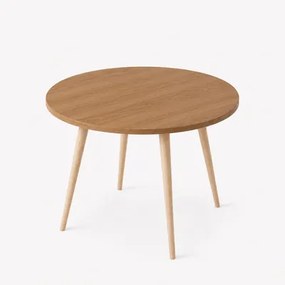 Mesa Jantar Sofia Redonda 80cm Serrano 18mm Pés de Madeira Natural Marin