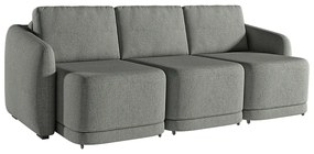 Sofá Cama Modulado Retrátil e Reclinável Decorativo Varsóvia 306cm Linho Cinza Chumbo G33 - Gran Belo