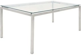 Mesa Jantar Dakot Retangular Tampo Vidro Base Cromada 190cm - 41171 Sun House