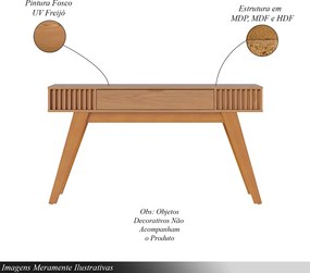 Aparador Decorativo Pés em Madeira Maciça Puxador em Metal MDP/MDF Itacaré 136cm Freijó G73 - Gran Belo