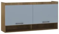 Armário Aéreo Ponte Modulado 165cm Delphi Avelã/Grey L01 - Mpozenato