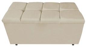 Calçadeira Estofada Manchester 90 cm Solteiro Corano Bege - ADJ Decor