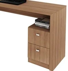 Mesa Para Escritório 2 Gavetas ME4129 Amêndoa - Tecno Mobili