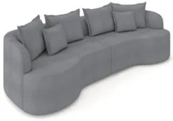 Sofá 4 Lugares 250cm Orgânico Quito Z08 Boucle Grafite - Mpozenato