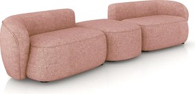 Sofá Versátil Sala de Estar Egito 362cm Modulado Linho Salmão Manchado G52 - Gran Belo